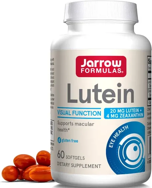 Jarrow Formulas Lutein 20 mg - 60 Softgels, Pack of 2 - Clinically... 