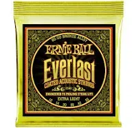 Ernie Ball Everlast Extra Light 80/20 Bronze Acoustic Guitar Strings, 10-50 Gauge (P02560)