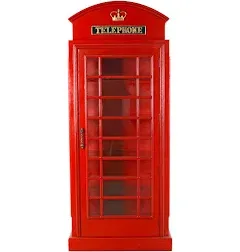 Xotic Brands British Telephone Booth Display Cabinet