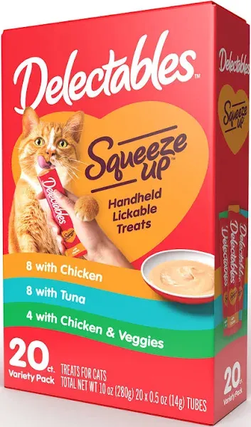 Delectables Squeeze Up Lickable Cat Treats Variety Pack