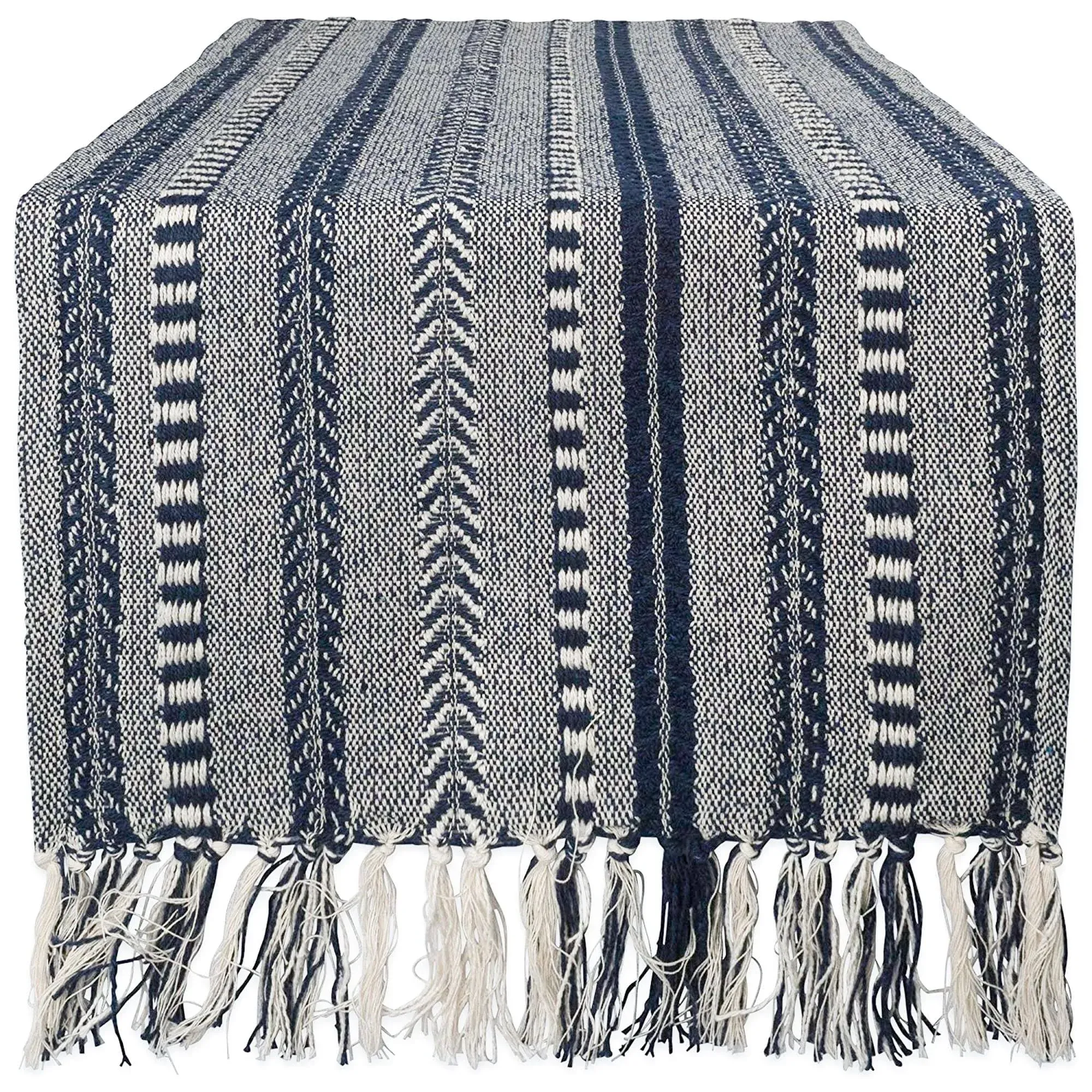 DII Navy Braided Stripe Table Runner - Southwestern - Table Runners - by VirVentures | Houzz