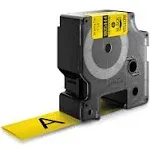 DYMO Rhino Industrial Heat-Shrink Labels, 1" Tube, Black Print on Yellow