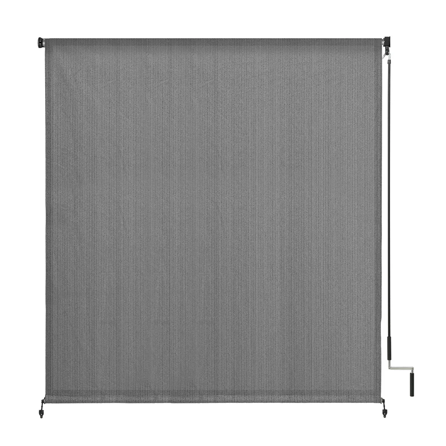 VICLLAX Outdoor Roller Shade, Patio Cordless Blinds Roll Up Shade (7' W x 8' L), Grey