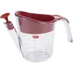 NEW! Solid Sturdy, Good Cook 2 Cup 500 ml Fat Separator Red &amp; Clear W/Stopper 