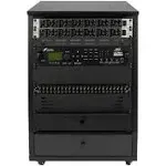 Gator GFW-ELITESTUDIORK12 Elite Series 12U Angled Studio Rack with Locking Casters - Black