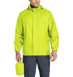 33,000ft Packable Rain Jacket Men's Lightweight Waterproof Rain Shell Jacket Raincoat with Hood for Golf Cycling Windbreaker