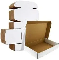 Shipping Boxes Set of 25 9X6X2 Inches, White Corrugated Cardboard Box Literature