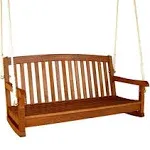 International Caravan Royal Tahiti Curved Back Wood Two Seated Swing