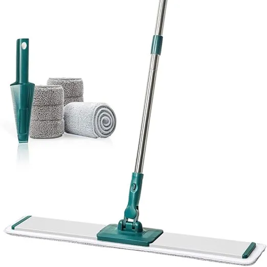 Cqt Commercial Flat Microfiber Floor Mop Cleaning System 24 Inch Wet