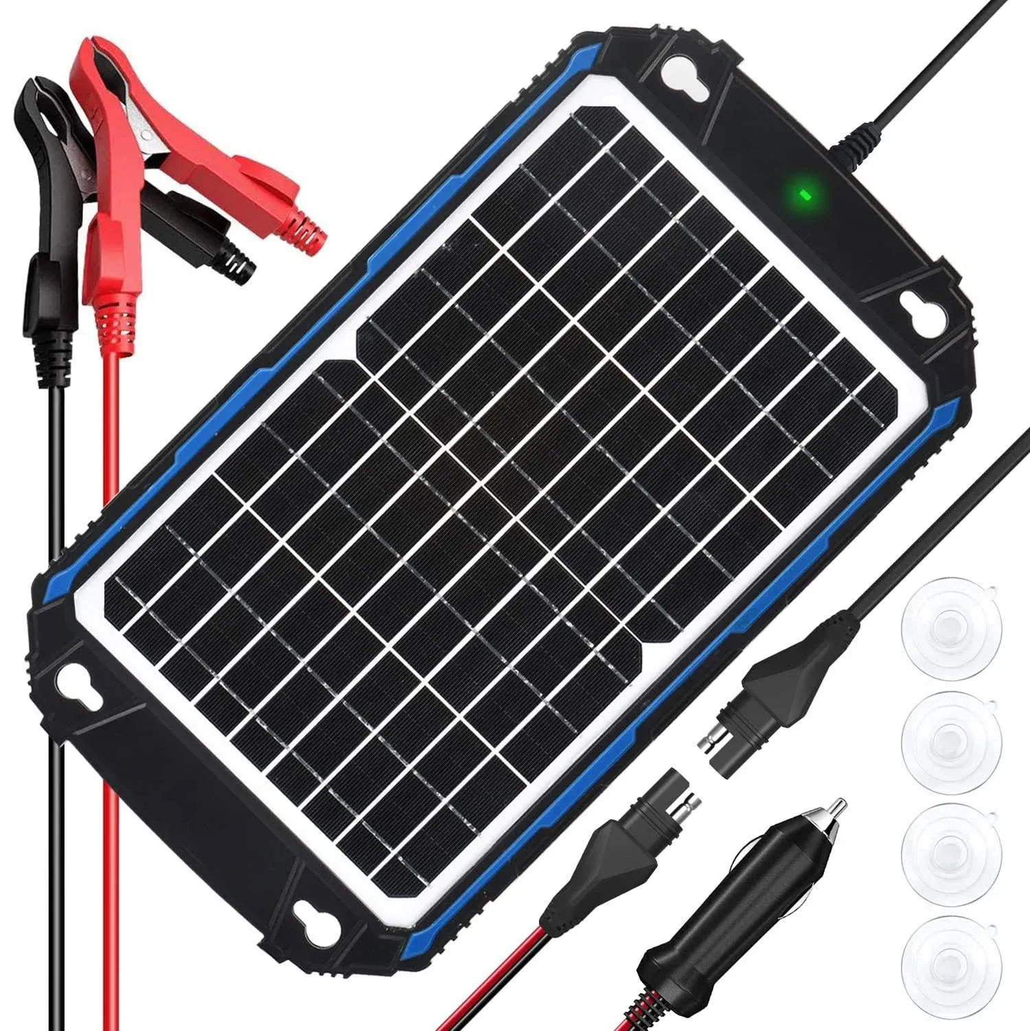 SUNER POWER Waterproof 12W 12V Solar Battery Charger,with Intelligent Controller