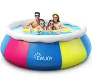 Inflatable Swimming Pool, Evajoy 10ft ×30in Easy Set Pool with Pool Cover, Blow Up Pool Swimming Pools Above Ground for Kids Adults Family Backyard