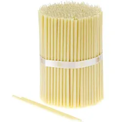 Danilovo Pure Beeswax Candles - No-Drip, Smoke-Less, Tall, Thin Taper Candles – Decorative Candles for Church Prayer, Decor or Birthday Candles – Honey Scented – 7.1 in, Ø 0.24 in (White, 100pcs)