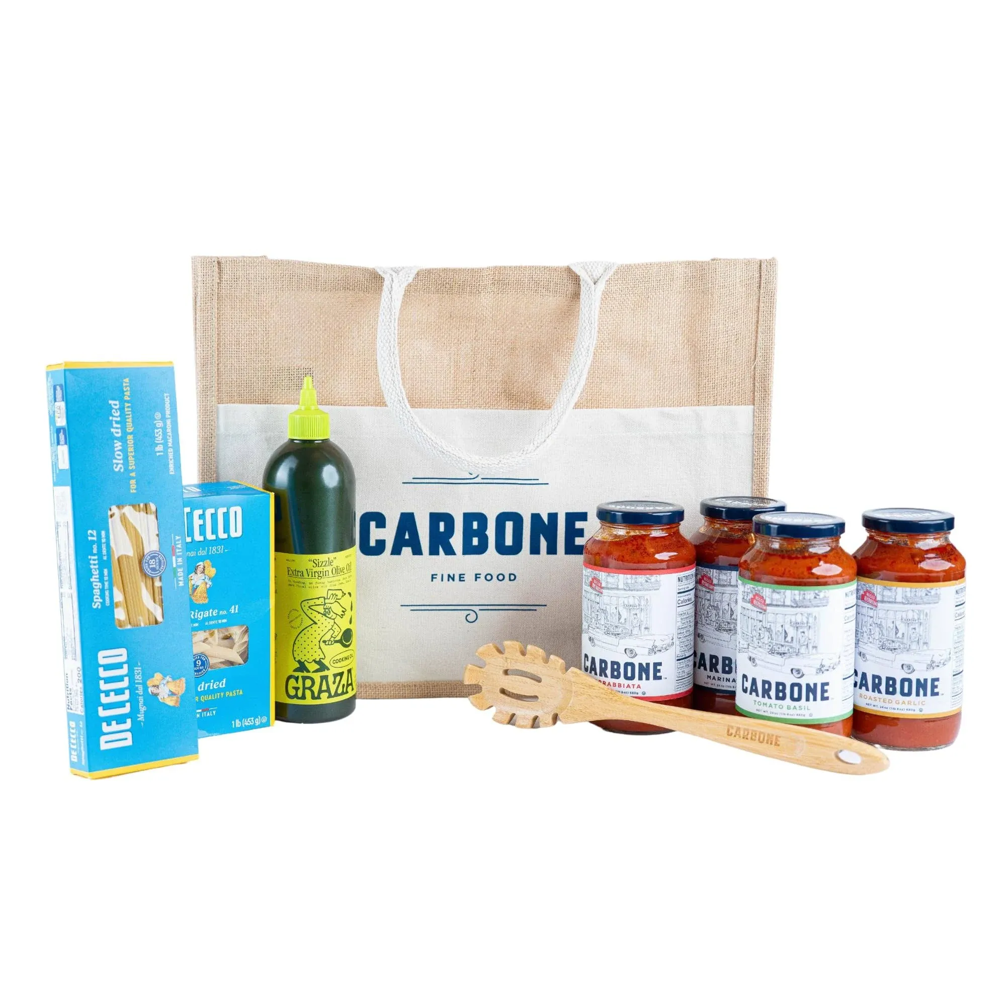 Carbone Sunday Sauce Gift Set | 10-Piece Gift Set | Holiday Gift | Date Night | Gourmet Italian | Includes Carbone Marinara, Tomato Basil, Arrabbiata, and Roasted Garlic Pasta Sauce Flavors | Family Friend Coworker | Prewrapped