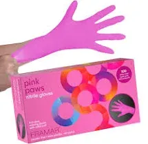 FRAMAR Pink Paws Nitrile Disposable Gloves