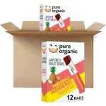 Pure Organic Layered Fruit Bars, Gluten Free, Vegan Fruit Snacks, Pineapple Passionfruit (2 Boxes, 24 Bars)