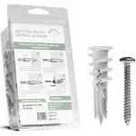 Premium Splitting Nylon 66 Self-Drilling Drywall Anchors and Screws Kit | used On Drywall, Plaster Board, Sheetrock, Gypsum, Hollow Wall | 50#8X 1-1