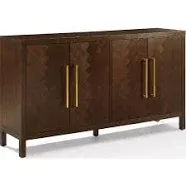 Crosley Furniture Darcy 4-Door Modern Wood Sideboard in Dark Brown