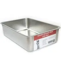 Extra Large Metal Cat Litter Box, Stainless Steel Durable Litter Pan for Large or Multiple Cats, Kitty Litter Box with Smooth Surface and Easy to Clean