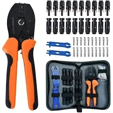 ECO-WORTHY Solar Crimper Tool Kit 13 PCS Solar Tools - a Crimper, 10 Pairs of