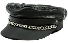 Mascorro Men's Flat Top Biker Cap with Chain