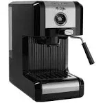 Mr. Coffee Easy Maker | Authentic Pump Espresso Machine, 6 Piece, Chrome/Black