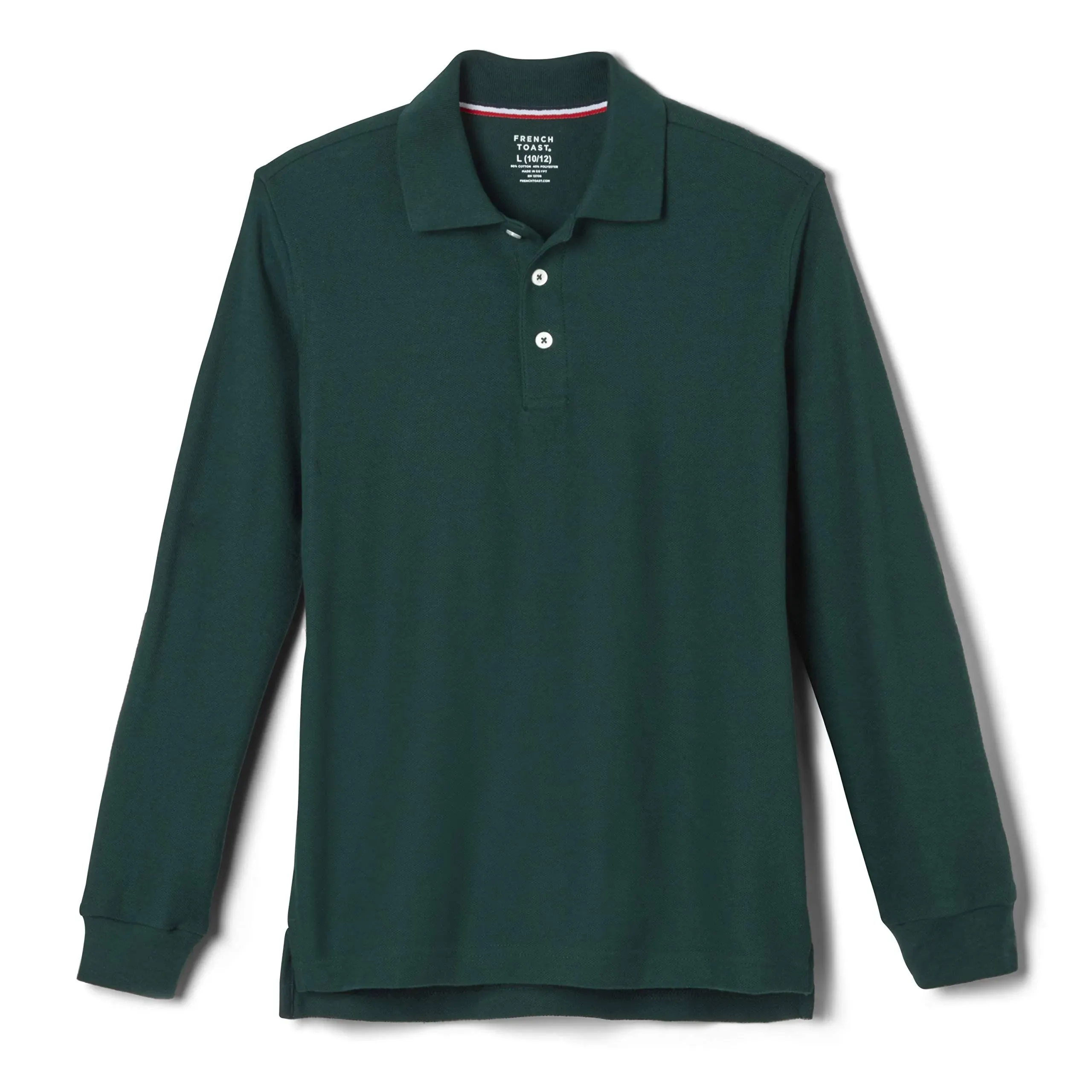 French Toast Boys Long Sleeve Pique Polo, Green