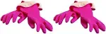 Casabella Premium Waterblock Cleaning Gloves - 2 Pair (4 Gloves) Pink - Small