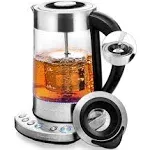 Ovente Electric Glass Kettle 1.7 Liter ProntoFill Technology & 4 Variable Temperature Setting