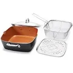 Gotham Steel Nonstick 11" 4-Piece Deep Square Pan Set