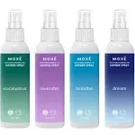 MOXE Aromatherapy Shower Mist Variety Pack, Eucalyptus, Lavender, Breathe and Dream, Spa Steam Spray, Natural 100% Essential Oils, Made in USA, Aromatherapy, Sinus Congestion Relief, 4 Pack (8oz)