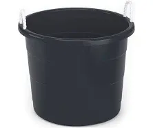 Homz Plastic 17 Gallon Utility Storage Bucket Tub w/Rope Handle