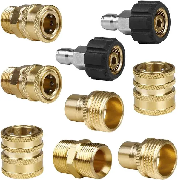 Wojet Pressure Washer Adapter Set Quick Disconnect Kit M22 Swivel to 3/8'' Quick Connect