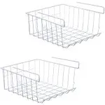 ASTOTSELL Under Shelf Storage Basket, 2 Pack Under Shelf Hanging Metal Wire Storage Basket Organizer for Kitchen, Office