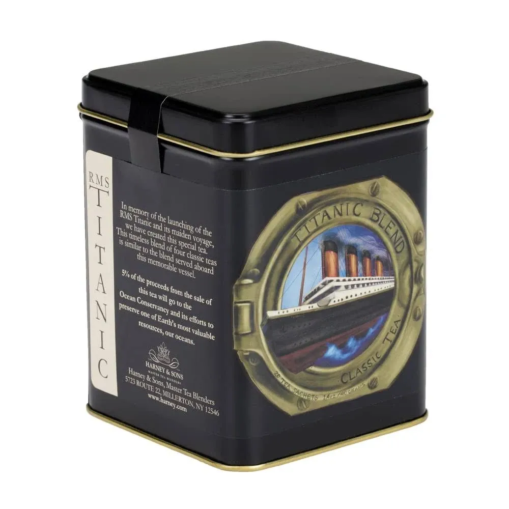 Harney & Sons RMS TITANIC Tea 20 Count Sachet Tin