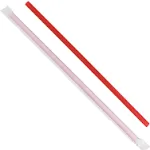 Karat 10.25&#039;&#039; Straws (8mm) Paper Wrapped - Red - 1,200 ct, C9125 (Red)