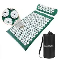 XiaoMaGe Acupressure Mat and Pillow Set with Bag Large Size 28.7 X 16.5 inch Acupuncture Mat for Neck & Back Pain Relief