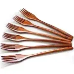 Forks Wooden, AOOSY 5 Pieces Eco-Friendly Japanese Wood Salad Dinner Fork 5 No