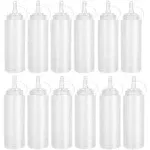 Anyumocz 12 Pack 8 oz Plastic Squeeze Bottles Multipurpose Squirt Bottles for Ketchup,Condiments,BBQ