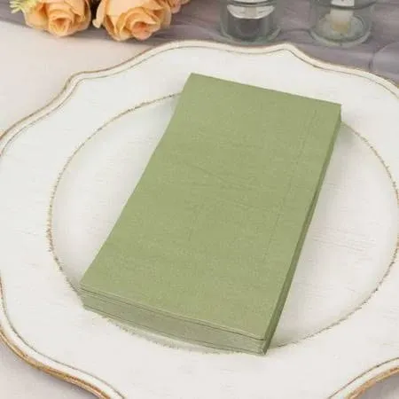 50 Pack | 2 Ply Soft Olive Green Wedding Reception Dinner Paper Napkins, Cocktail Beverage Party Napkins | by Tableclothsfactory