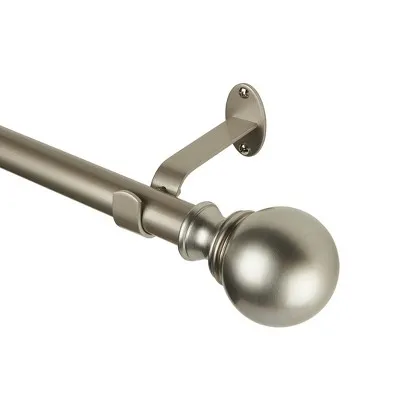 Elrene Cordelia 1" Window Drapery Single Curtain Rod with Globe Ball Finial - Elrene Home Fashions