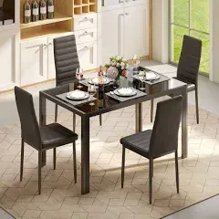 DKLGG Faux Marble Dining Table Set for 4