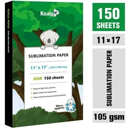 Koala Sublimation Paper 11x17 150 Sheets for Inkjet Heat Transfer Cotton Poly T  | eBay