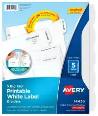 Avery Big Tab™ Printable Label Dividers 5-Tab Set (14436) | Avery.com