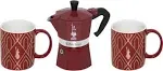 Bialetti Moka Express Italia Collection - Stovetop Espresso Maker RedGreenSilver 6 Cups