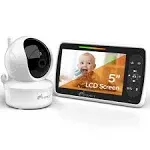 Baby Monitor – 5” Large Display Video Baby Monitor with Remote Pan-Tilt-Zoom 