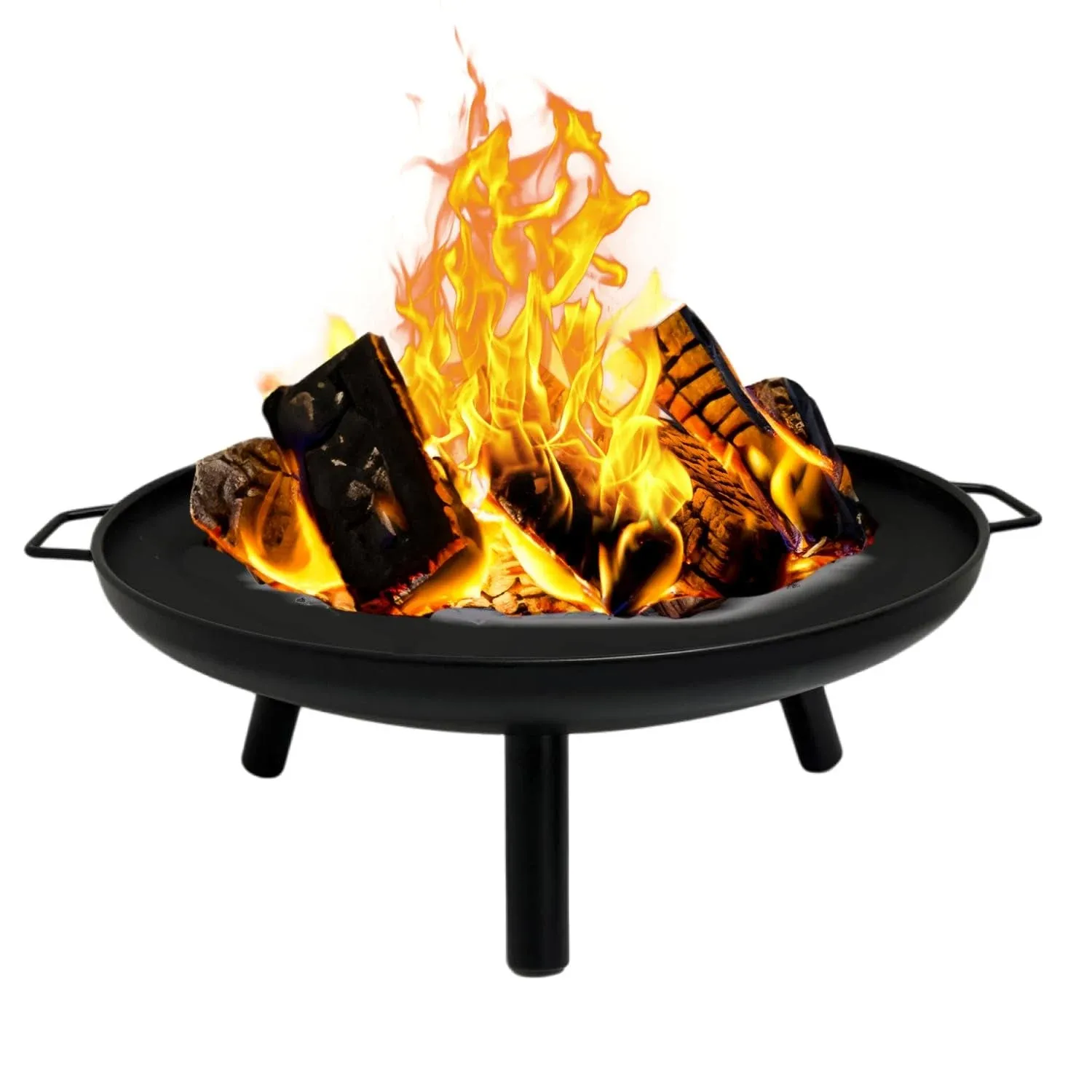 Dolonm 23 inch Fire Pit Outdoor Fireplace, Portable Outdoor Fire Pits, Wood Burning Fire Pit Table, Firepits for Outside, Party, Bonfire, Patio, Small Fire Pits, Brick & Round