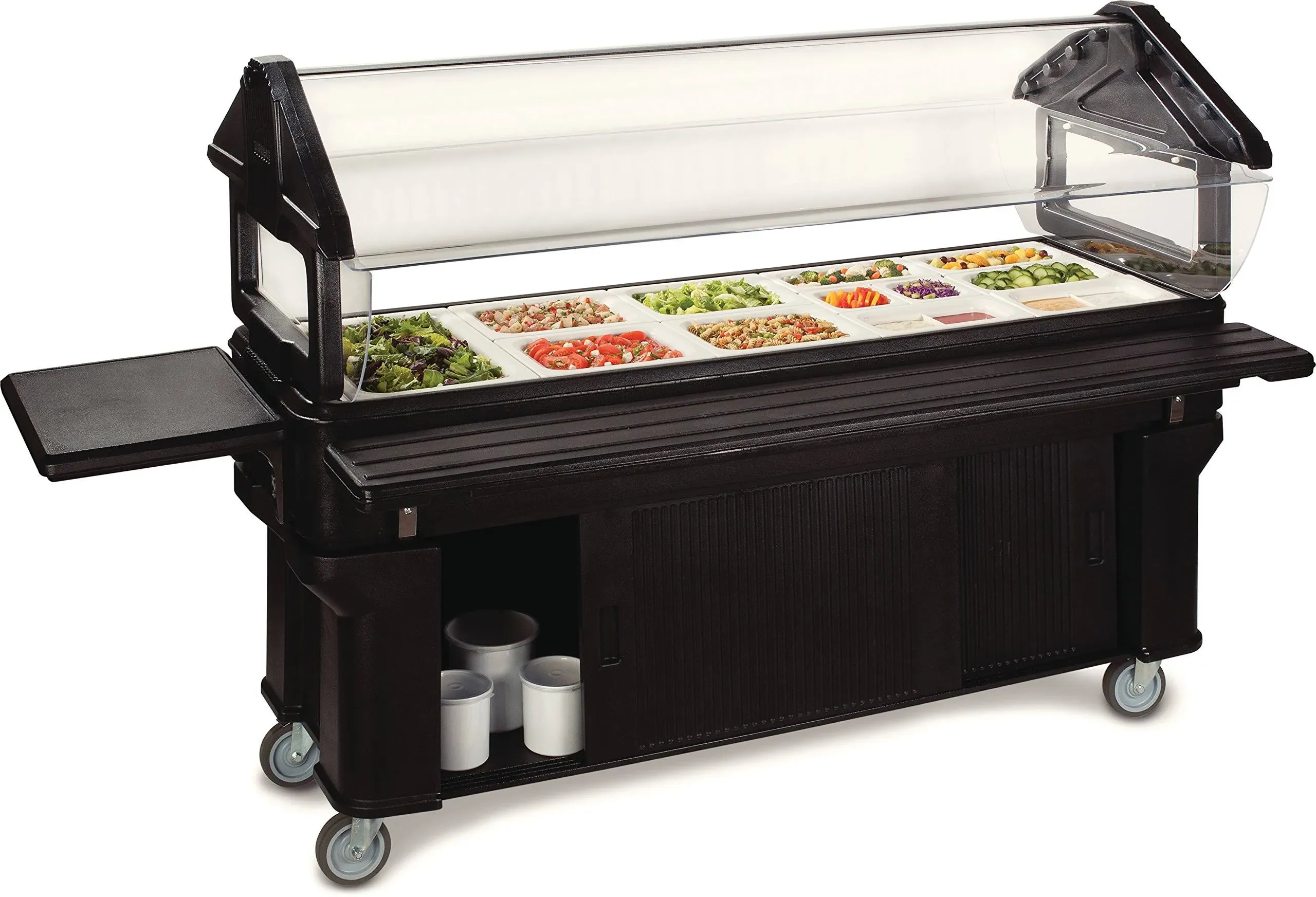 Carlisle 661103 Black 6' Six Star Portable Food / Salad Bar with Storage Base