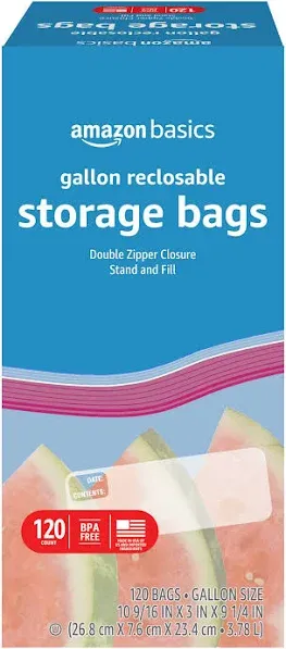 Gallon Food Storage Bags, 120 Count