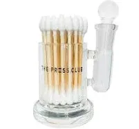 Premium Borosilicate Glass ISO Station #2 1 Pack Cotton Swabs & Cleaning Solution Holder with Cover to Prevent Evaporation