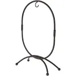 Bard's Oval Shaped Wrought Iron Black Ornament Stand, 11" H x 7.25" W x 7.25" D